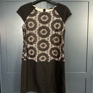 Jessica Black and Cream Patterned Mini Dress